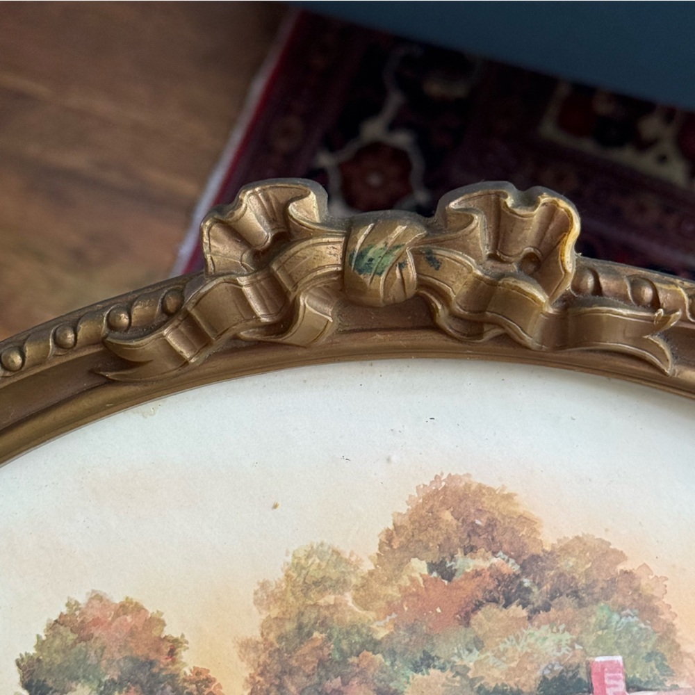 Homco 1980s vintage ornate fan shaped farmhouse print wall decor - Picture 5 of 7